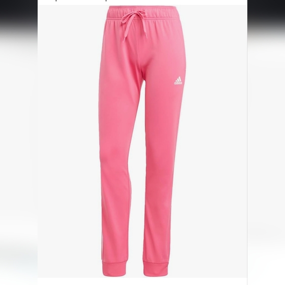 Adidas Womens Essentials Warm-Up Slim Tapered 3 Stripes Tracksuit Bottoms Sz L - Picture 7 of 9